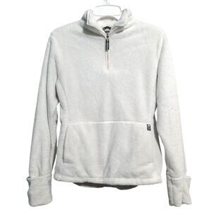 The North Face Pullover White Fuzzy Quarter Zip Fleece Jacket Size S